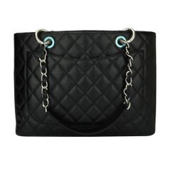 CHANEL Grand Shopping Tote (GST) Black Caviar with Silver Hardware 2012
