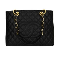 CHANEL Grand Shopping Tote (GST) Black Caviar with Gold Hardware 2013