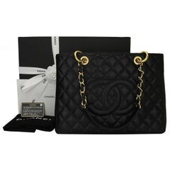 CHANEL Grand Shopping Tote (GST) Black Caviar with Gold Hardware 2013