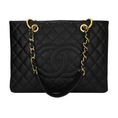 CHANEL Grand Shopping Tote (GST) Black Caviar with Gold Hardware 2012