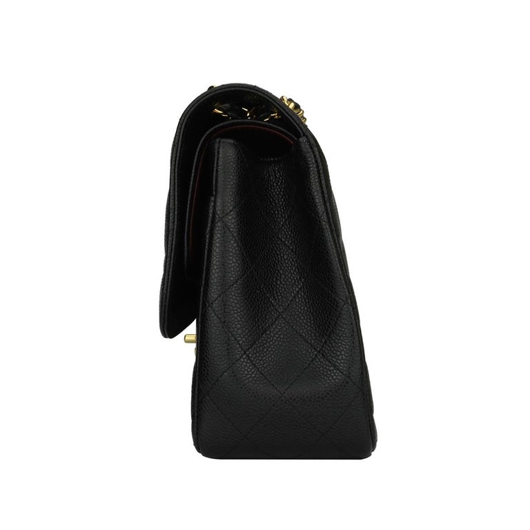 Chanel Black Caviar Leather Jumbo Classic Double Flap Bag Gold Hardware