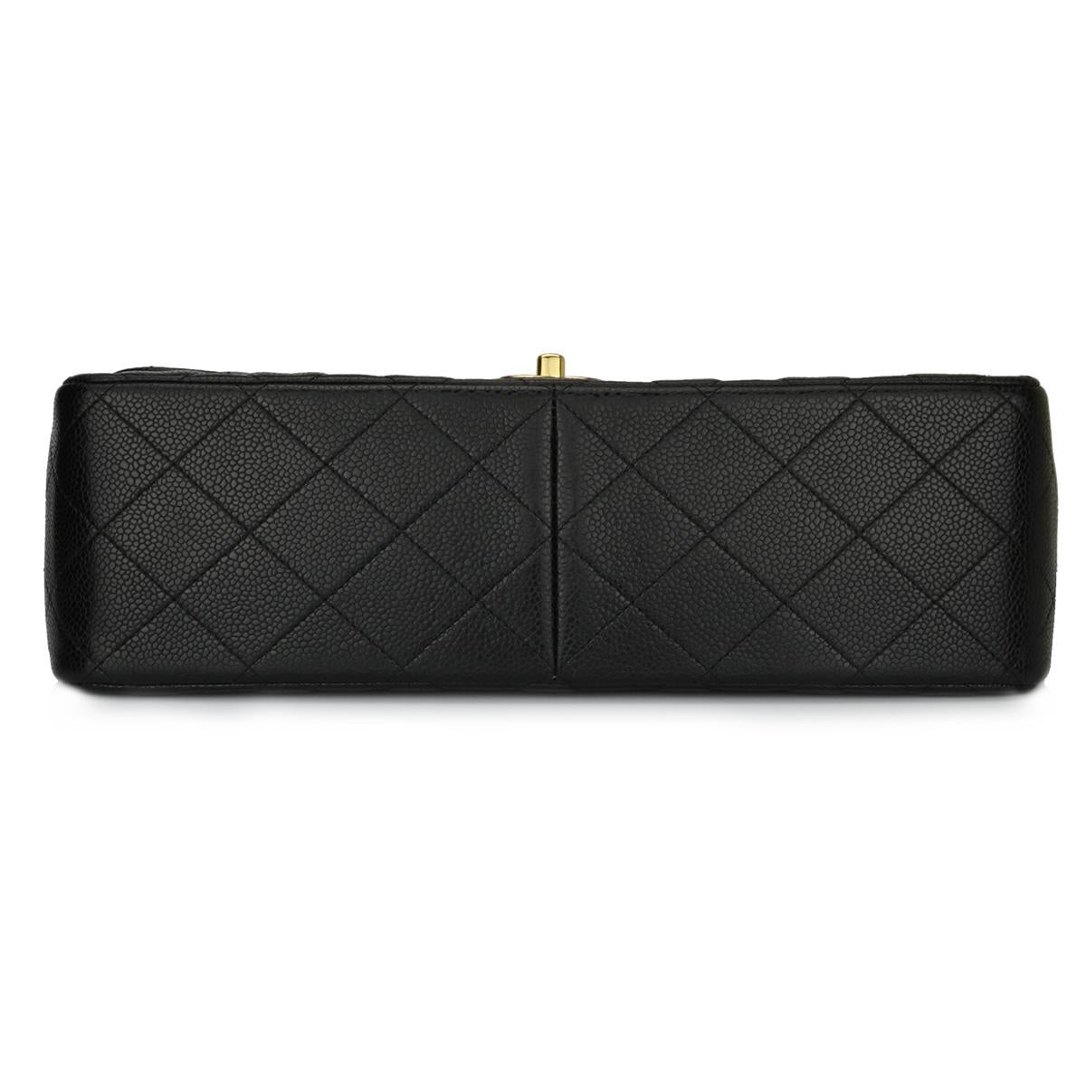 Women's or Men's CHANEL Classic Jumbo Double Flap Black Caviar with Gold Hardware 2016