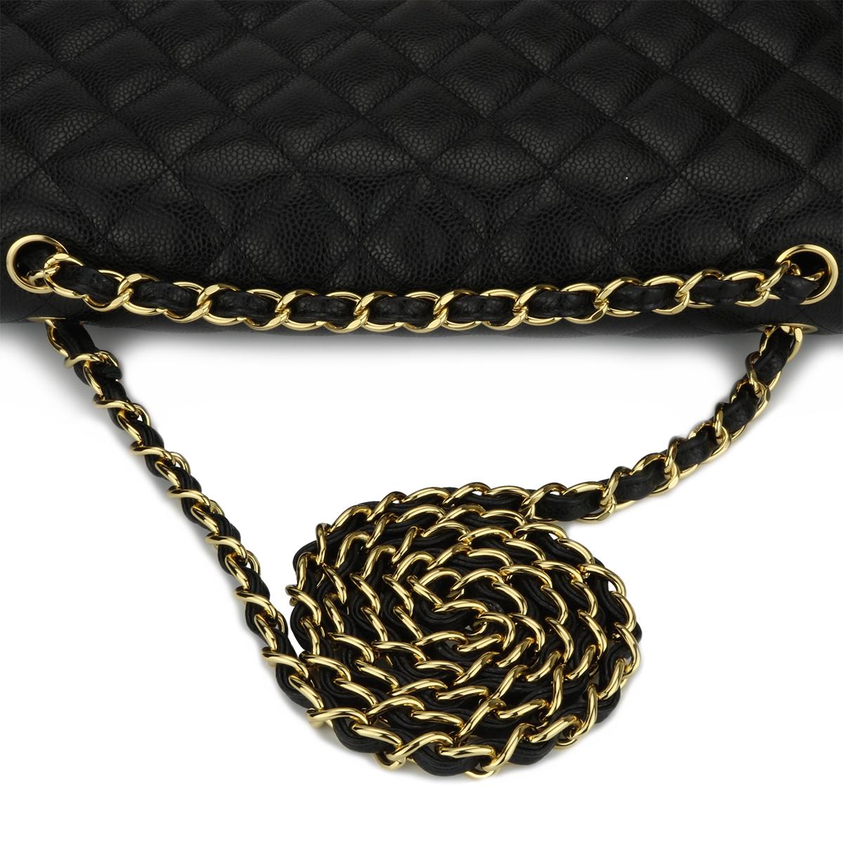 CHANEL Classic Jumbo Double Flap Black Caviar with Gold Hardware 2016 5