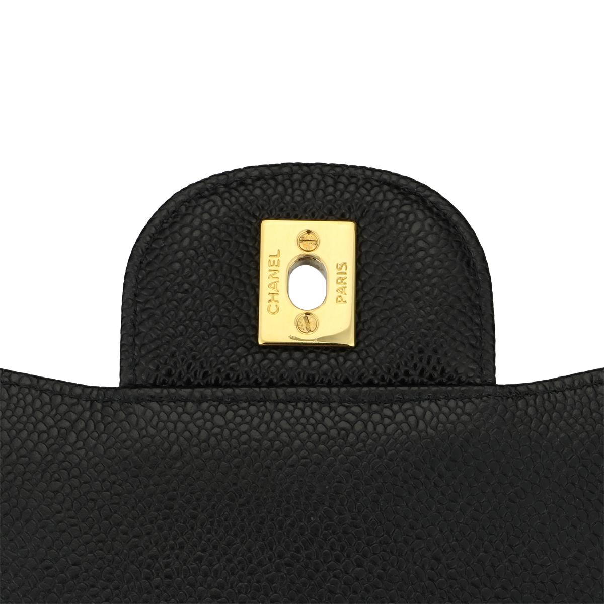 CHANEL Classic Jumbo Double Flap Black Caviar with Gold Hardware 2016 7