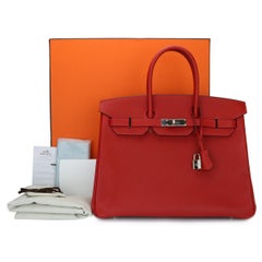 Hermès Birkin 35cm Q5 Rouge Casaque Epsom Leather with Palladium Hardware 2015