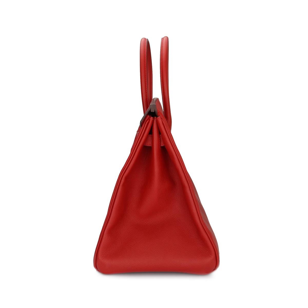Women's or Men's Hermès Birkin 35cm Q5 Rouge Casaque Epsom Leather with Palladium Hardware 2015