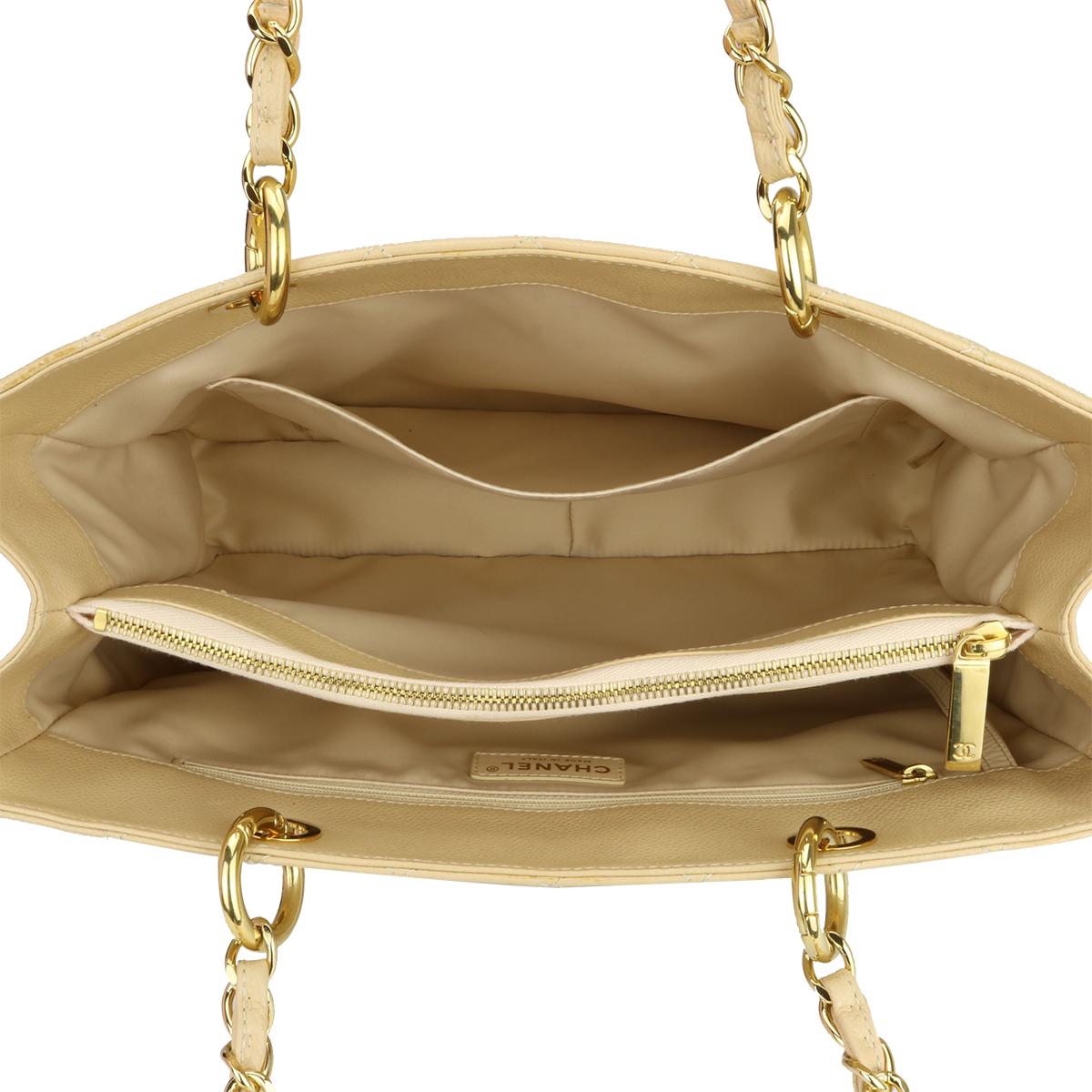 CHANEL Grand Shopping Tote (GST) Beige Clair Caviar with Gold Hardware 2013 9