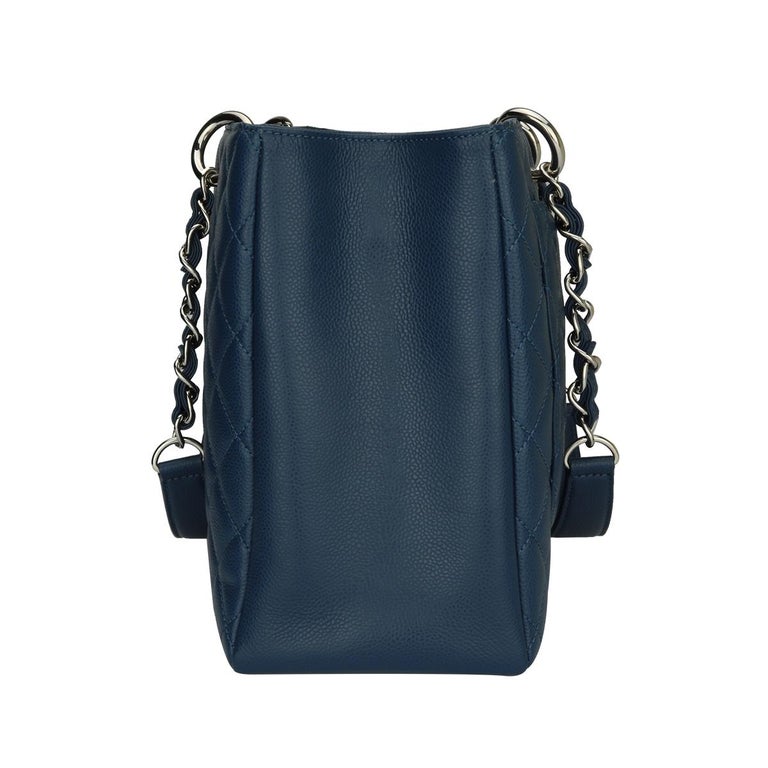 CHANEL Grand Shopping Tote (GST) Blue Caviar with Silver Hardware 2013 at  1stDibs