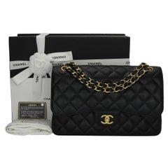 CHANEL Classic Jumbo Double Flap Black Caviar with Gold Hardware 2012
