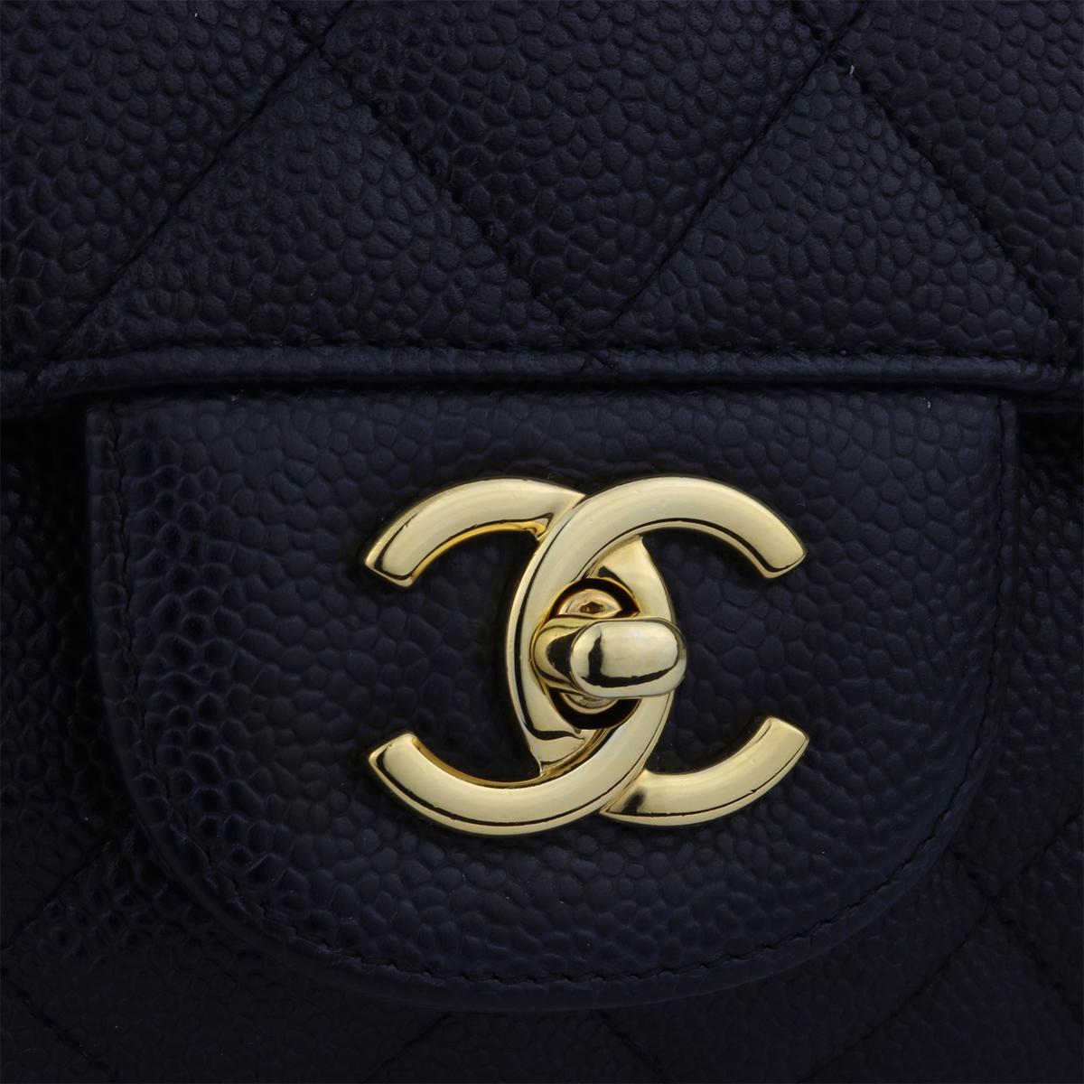maxi caviar flap bag black and gold hardware