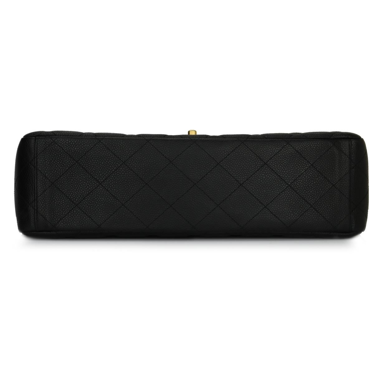 Women's or Men's CHANEL Black Caviar Maxi Single Flap with Gold Hardware 2009