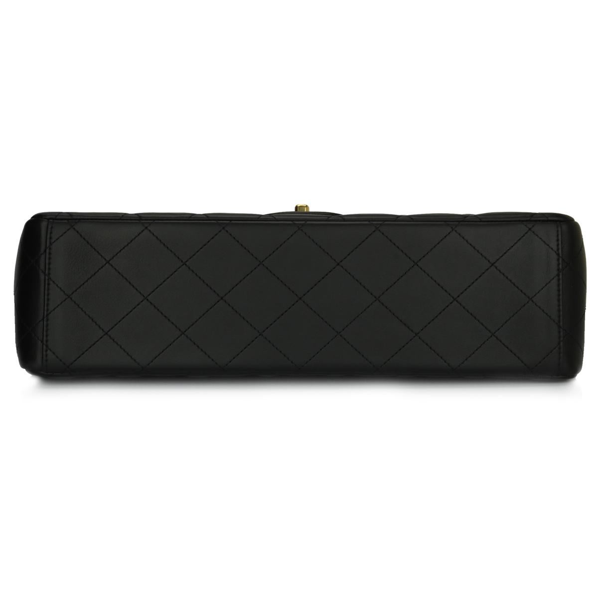 CHANEL Black Lambskin Maxi Double Flap with Gold Hardware 2012 3
