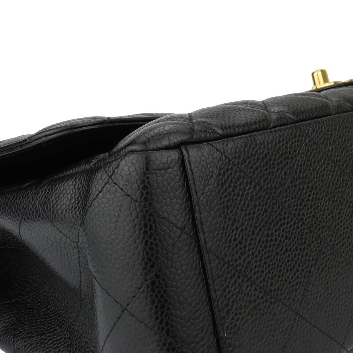 CHANEL Black Caviar Maxi Double Flap with Gold Hardware 2012 1