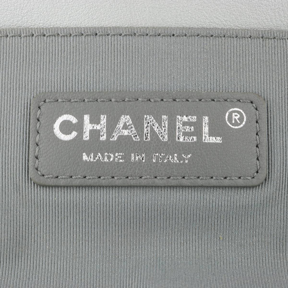Chanel Old Medium Boy Silver Calfskin with Ruthenium Hardware 2014 1