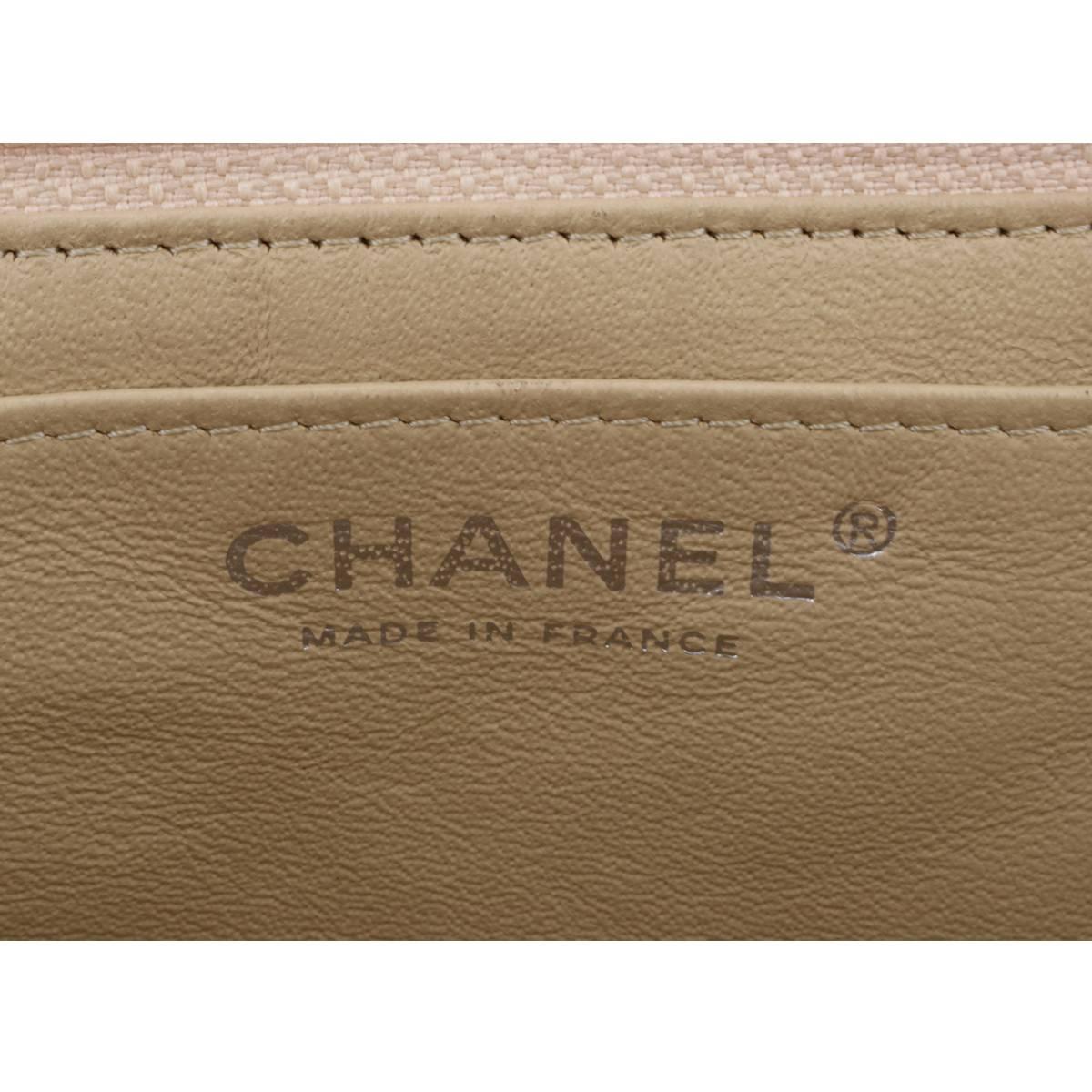 CHANEL Single Flap Jumbo Beige Clair Caviar with Silver Hardware 2009 2