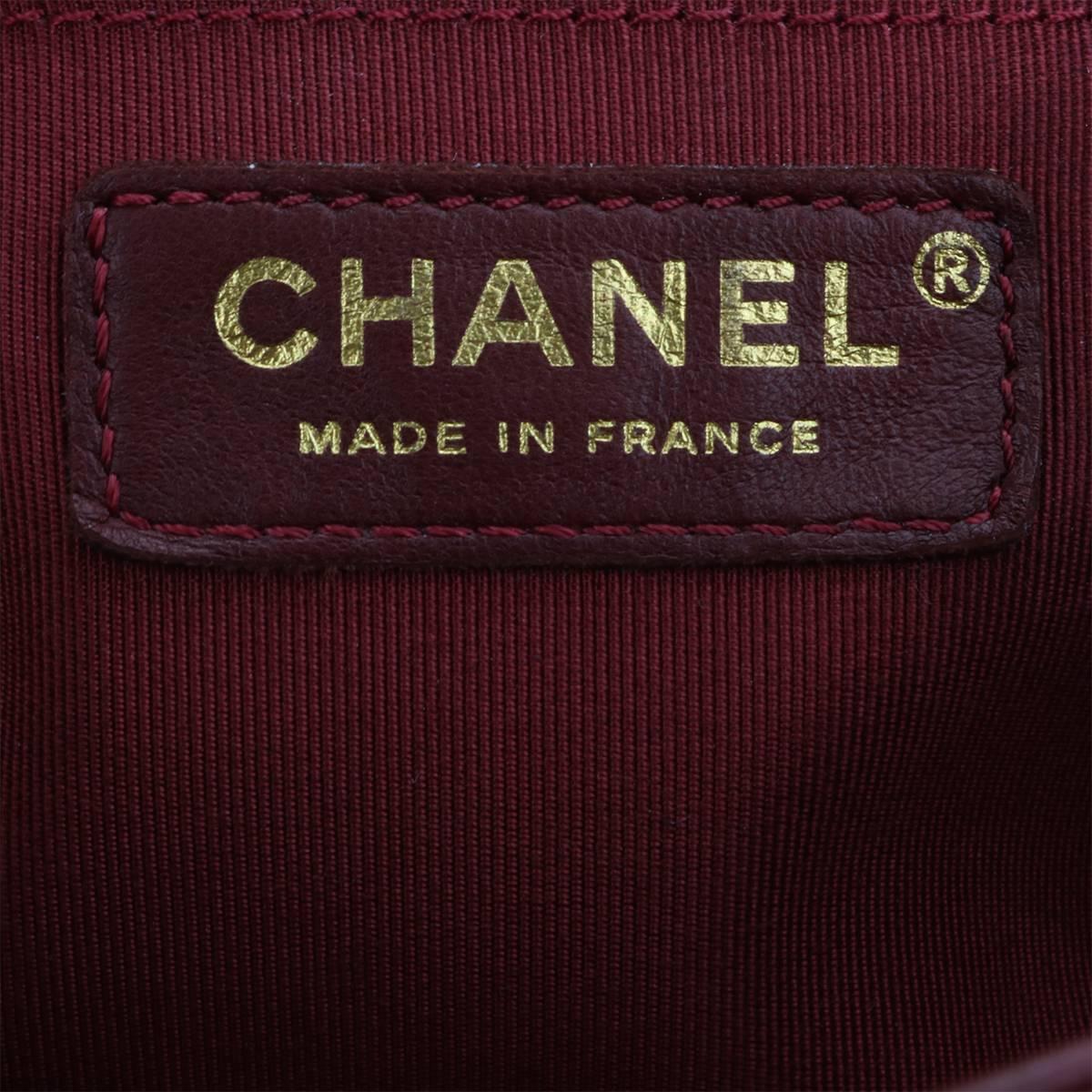 CHANEL Old Medium Quilted Boy Burgundy Lambskin with Shiny Gold Hardware 2015 11