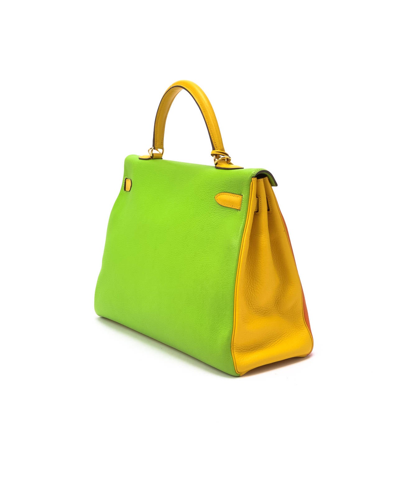 Hermes Kelly 35 Tri-Color In Excellent Condition In Beverly Hills, CA