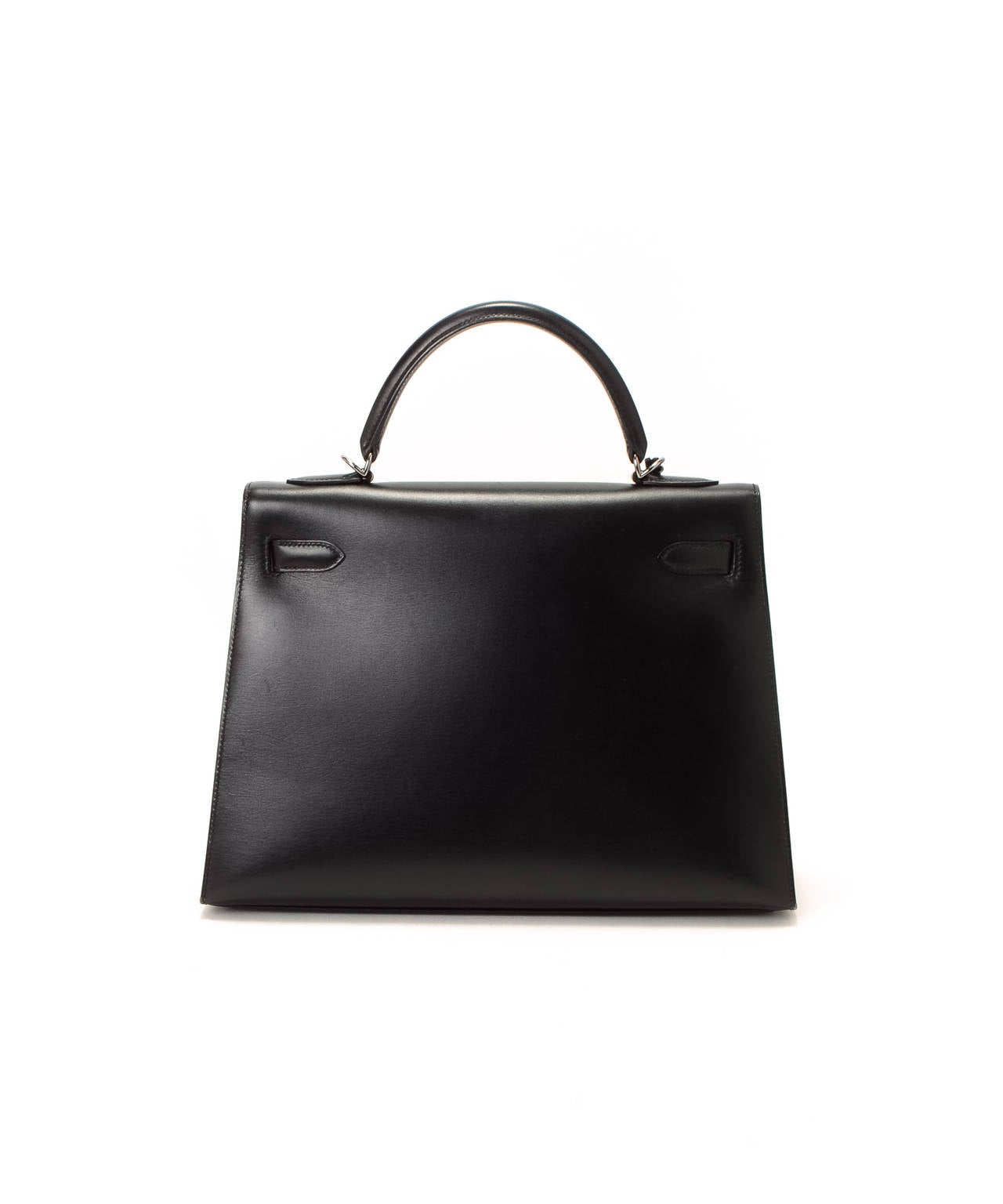Hermès Black Kelly 32 in Box Calf In Good Condition In Beverly Hills, CA