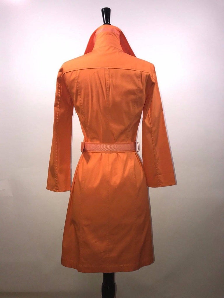 Hugo Boss Belted Orange Shirt Dress For Sale at 1stDibs