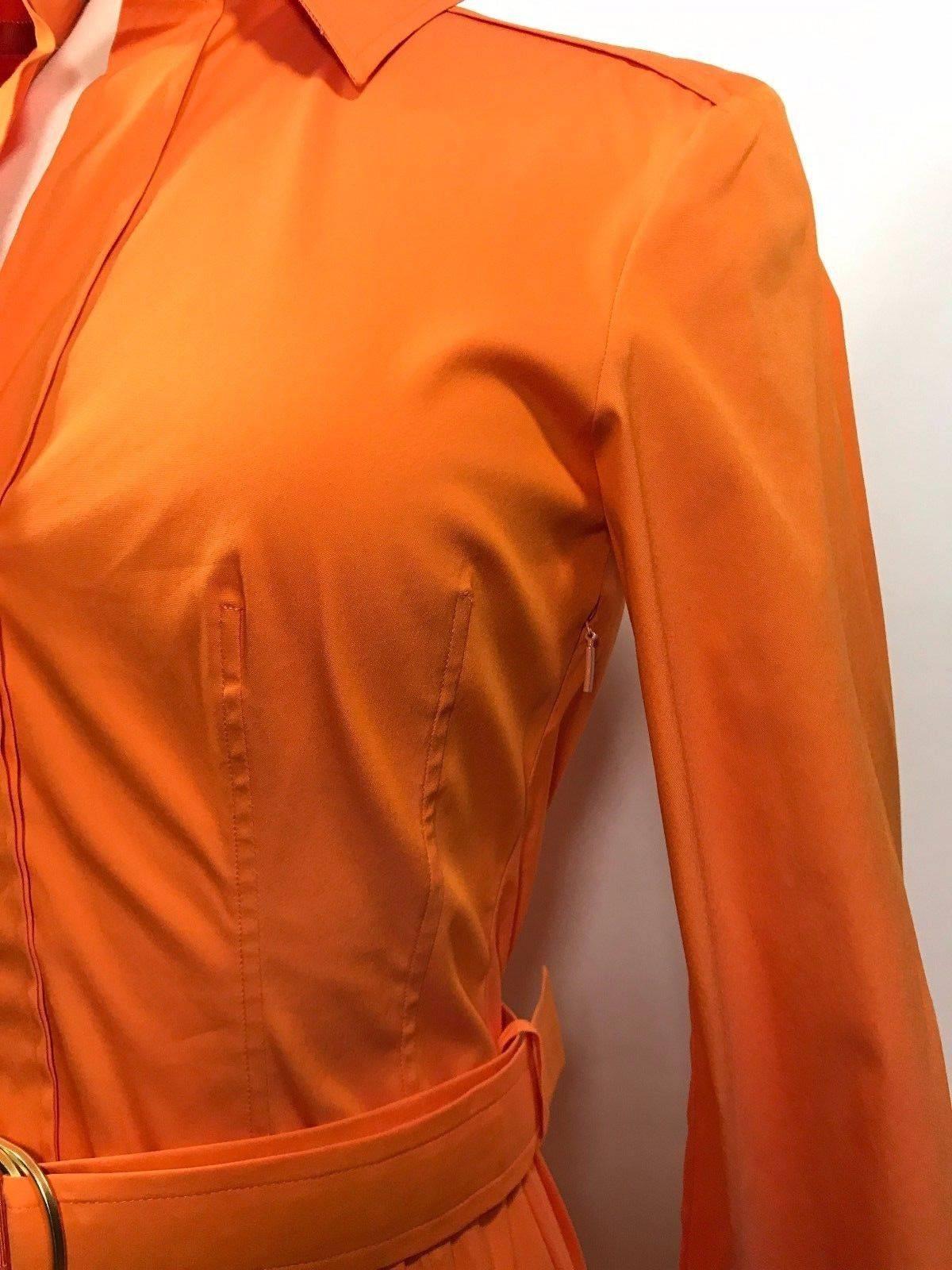Hugo Boss Belted Orange Shirt Dress For Sale 1