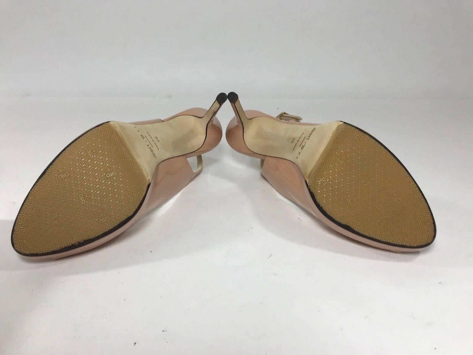 Jimmy Choo Nova Slingback Blush Patent Pump  In New Condition For Sale In Saint Charles, IL