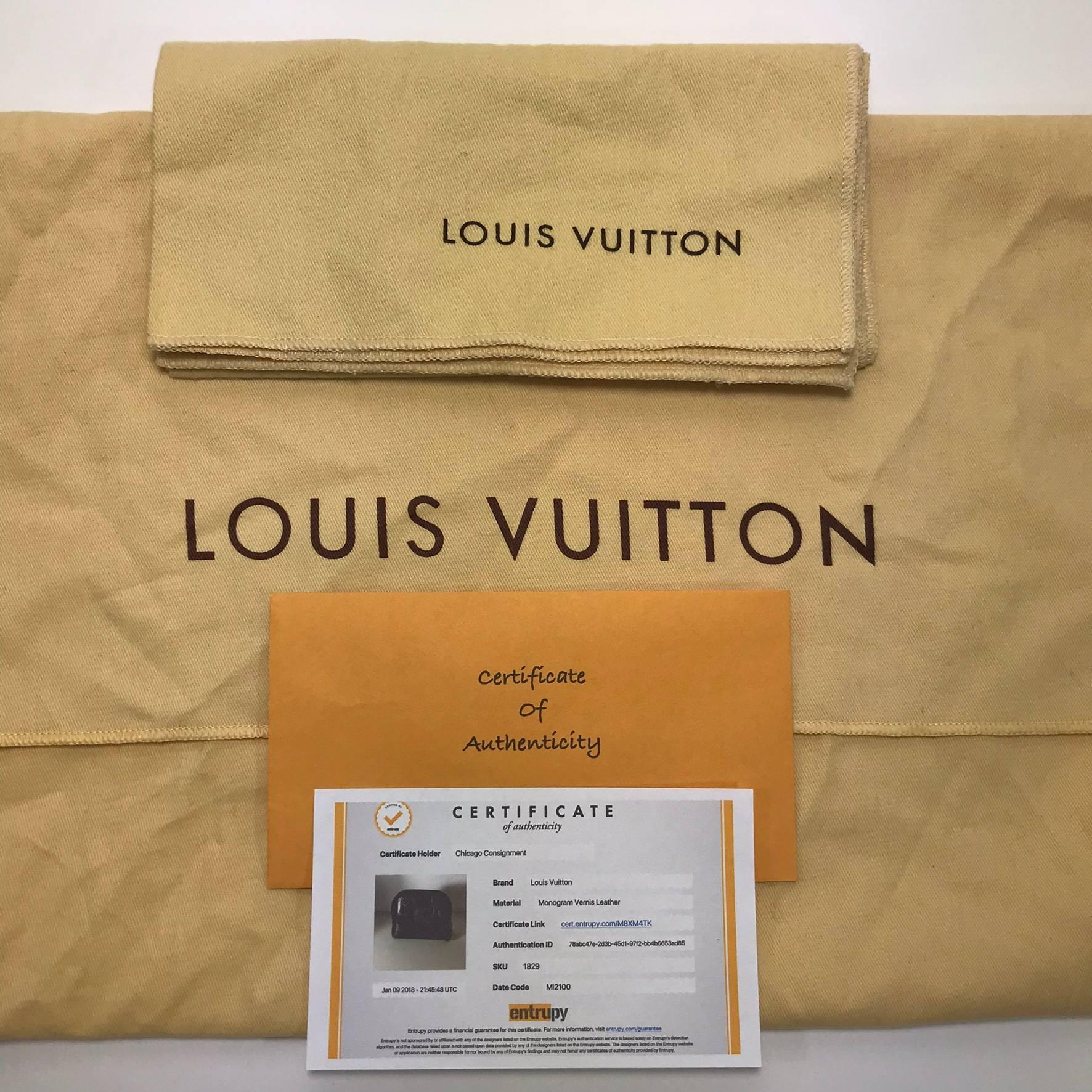 MODEL - Louis Vuitton Vernis Alma BB in Amarante Satchel

CONDITION - Exceptional.  Looks almost new!  Very very minor corner scuffing.
	
SKU - 1829
	
ORIGINAL RETAIL PRICE - 1820 + tax
	
DATE/SERIAL CODE - MI2100
	
ORIGIN - France
	
PRODUCTION -