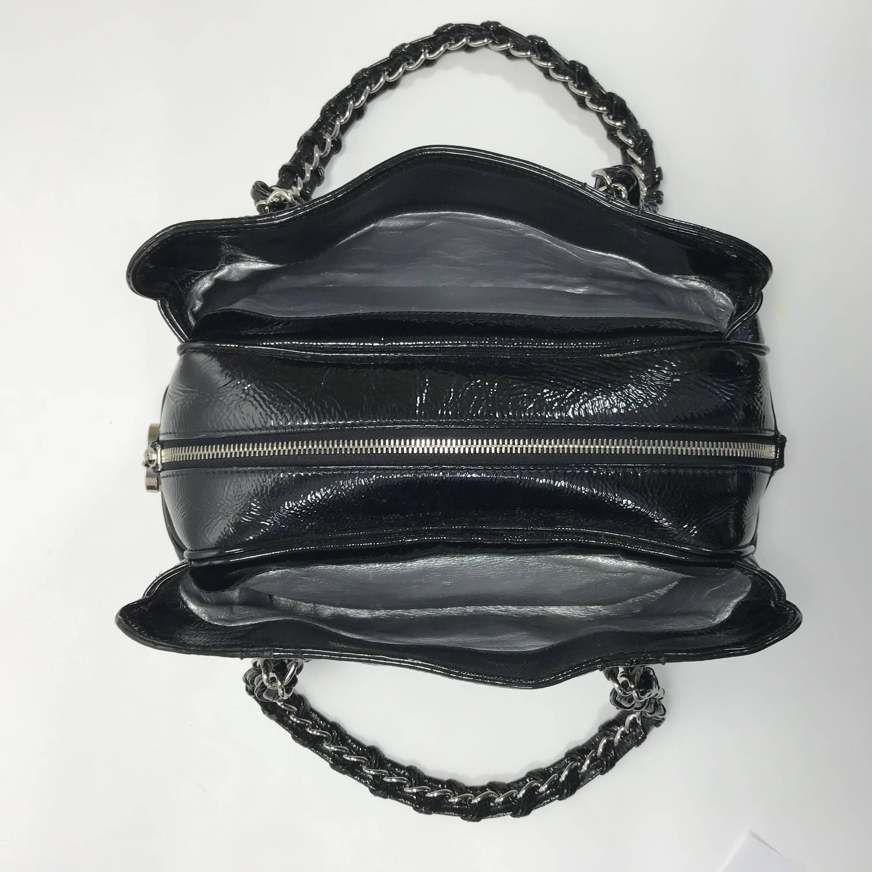 Chanel Black Patent Leather Shoulder Bag  4