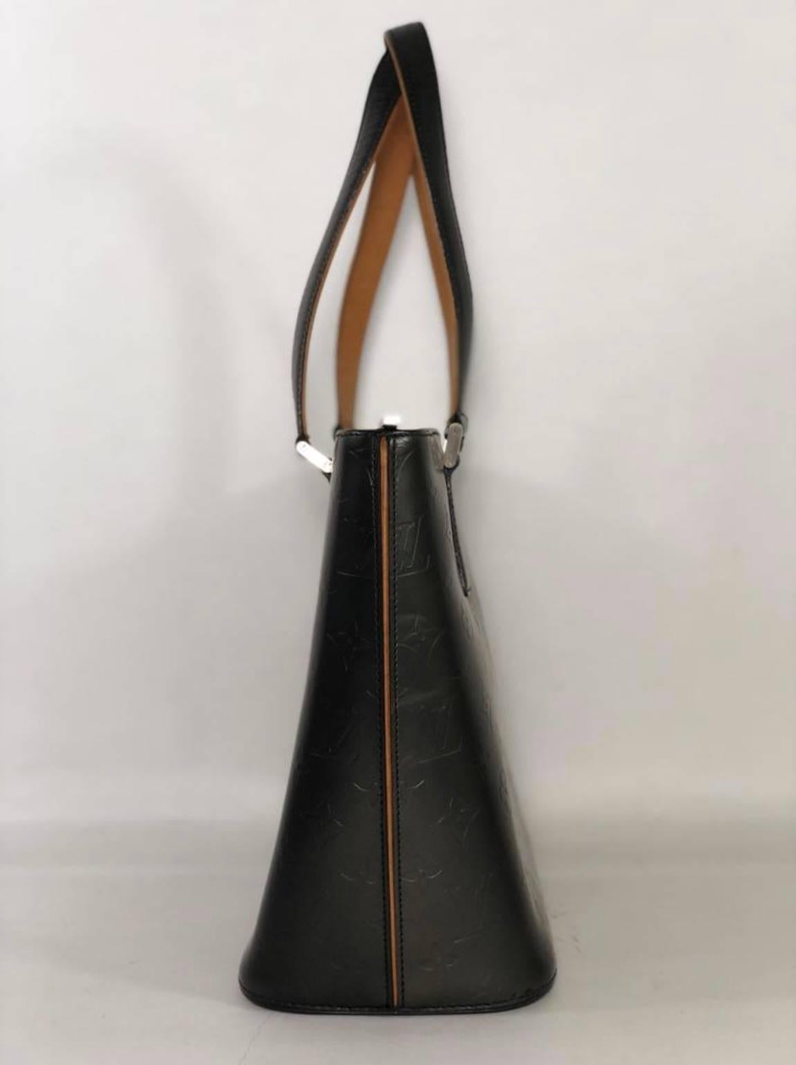 Black Louis Vuitton Matte Vernis Stockton in Grey Shoulder Bag