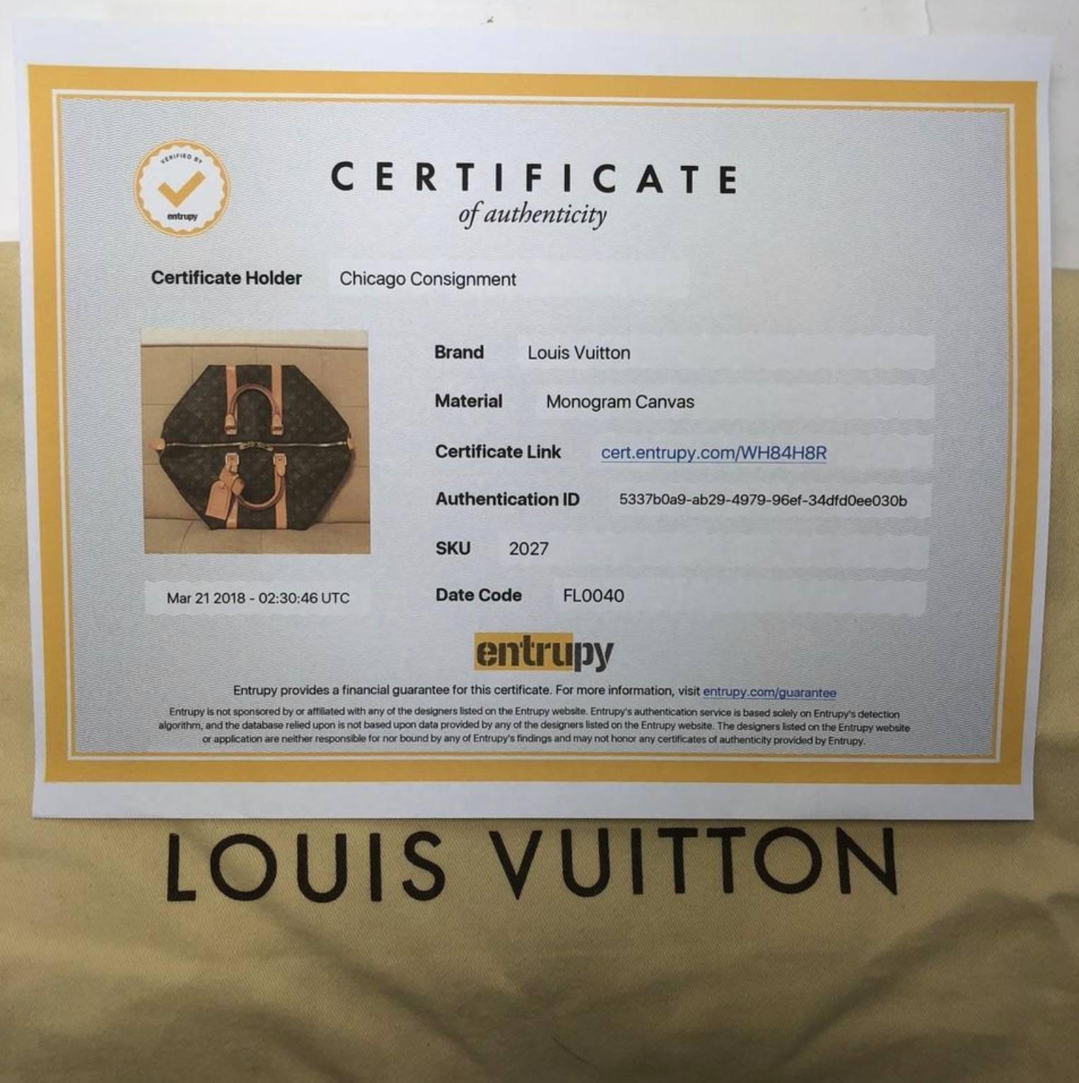 MODEL - Louis Vuitton Monogram Keepall 45

CONDITION - Very Good. Light to medium vachette with no watermarks, minor scuffing, no dryness and no cracking. Bright and shiny hardware with no tarnishing or chipping. No rips, holes, tears or odors. Ink