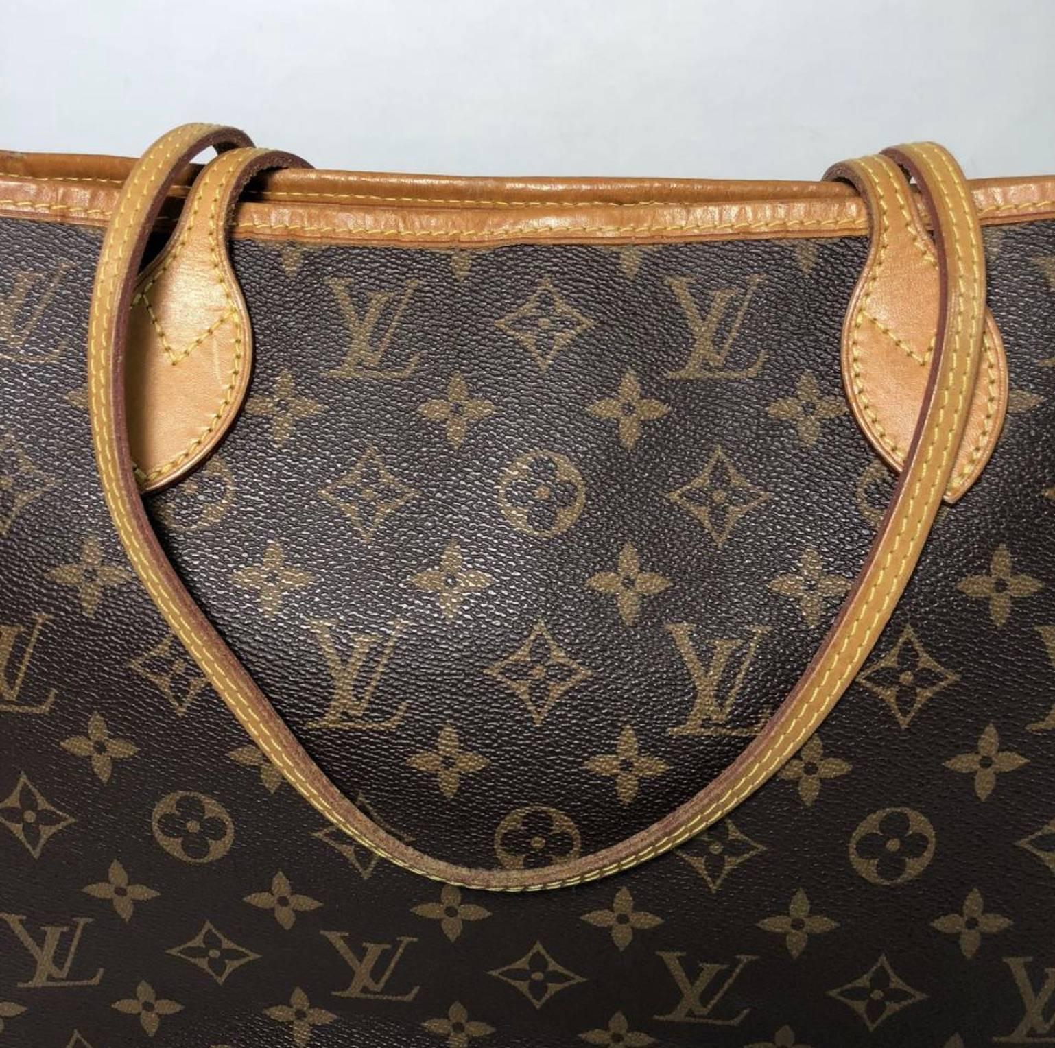 Black Louis Vuitton Monogram Neverfull MM with Cherry Interior Tote Handbag 