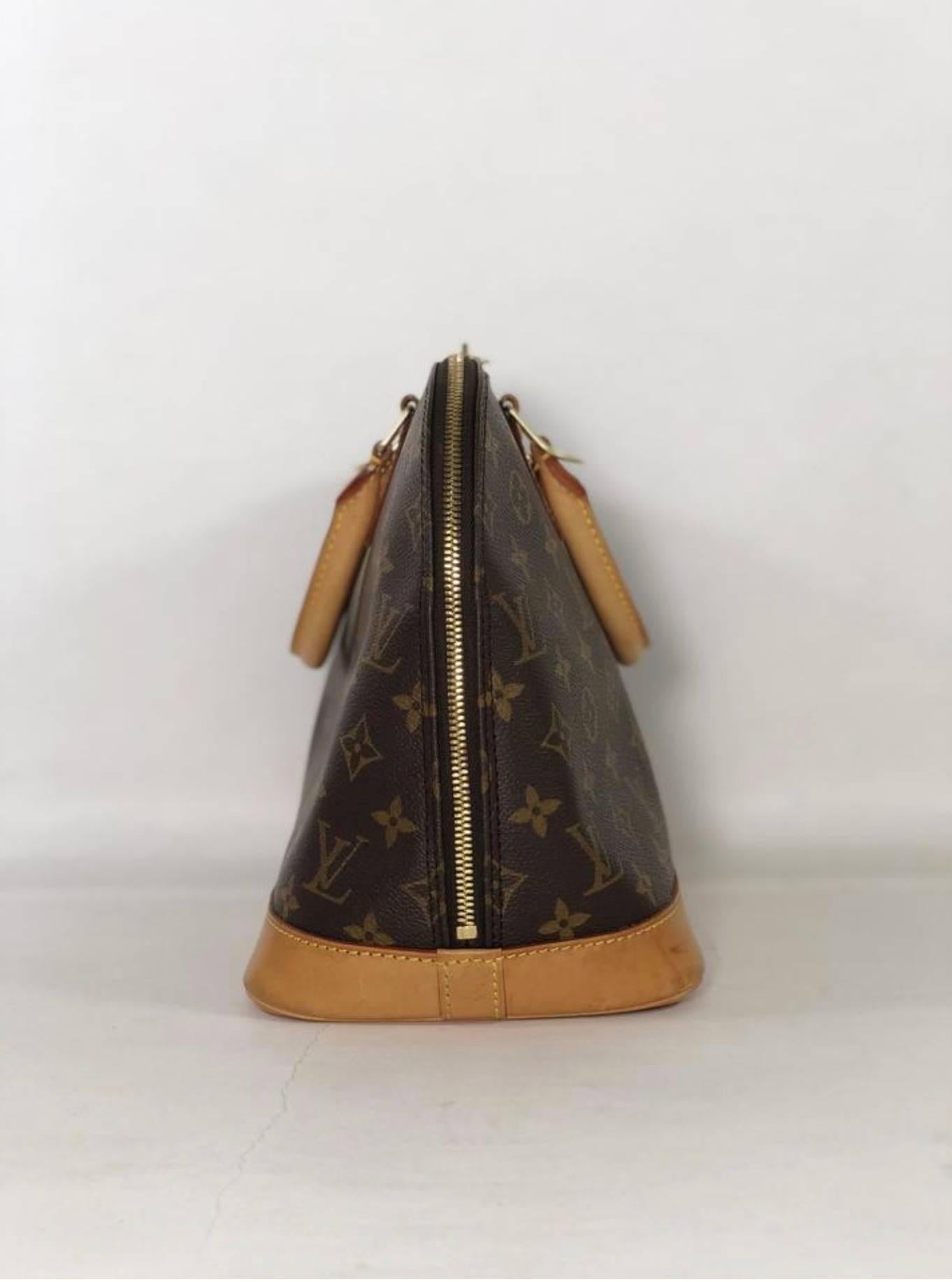 Black Louis Vuitton Monogram Alma PM Satchel Handbag For Sale