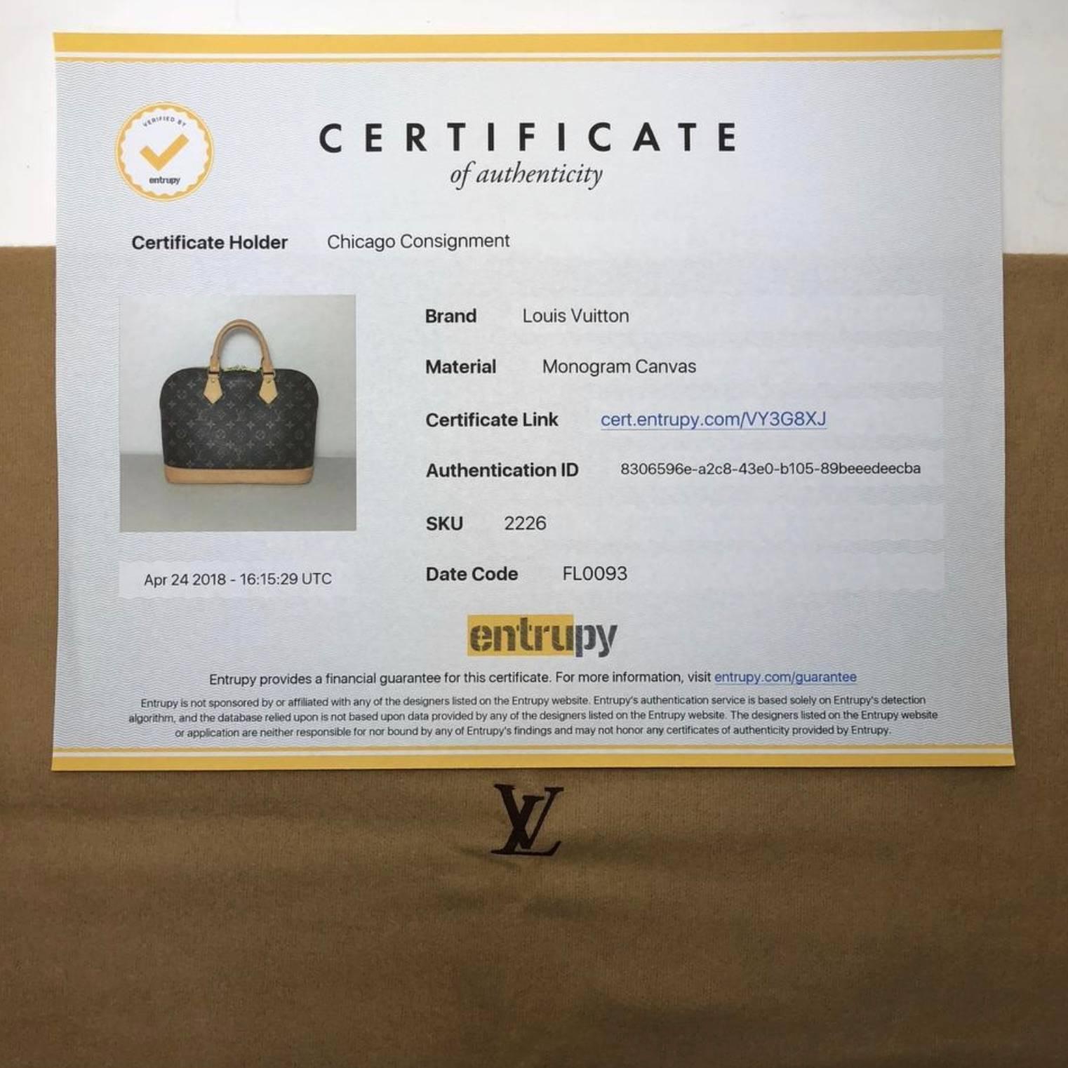 MODEL - Louis Vuitton Monogram Alma PM

CONDITION - Exceptional. Clean and light vachette, light watermarks on base and lower trim. No rips, holes, tears, stains or odors. Piece maintains original shape without cracks or creases. Bright and shiny