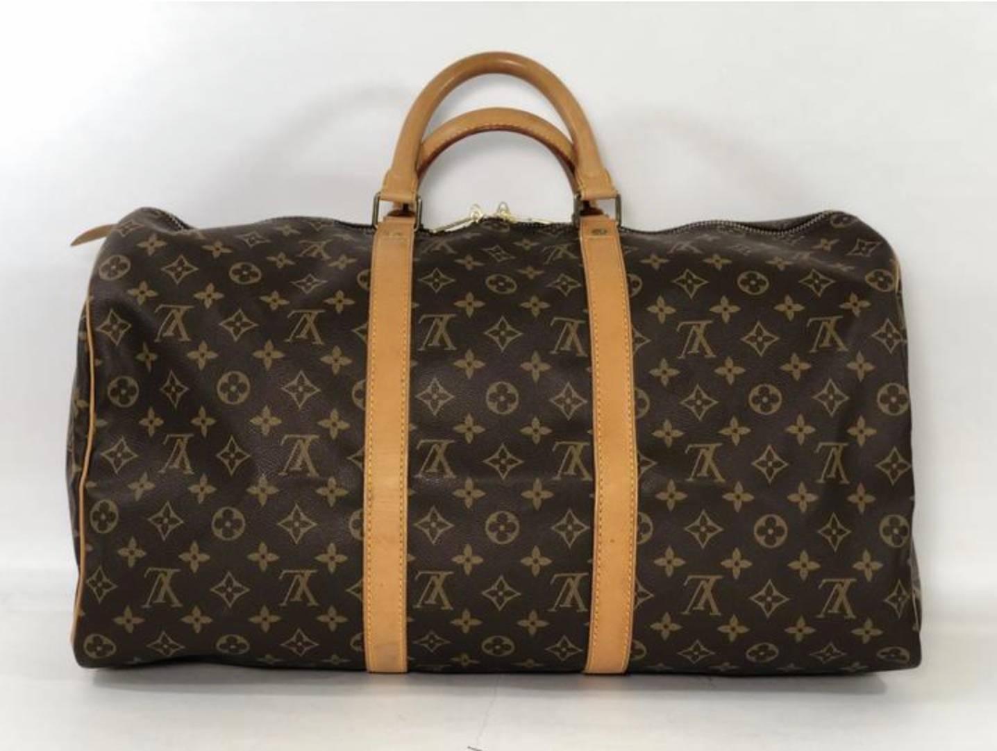 Women's or Men's Louis Vuitton Monogram Keepall 50 Travel Bag