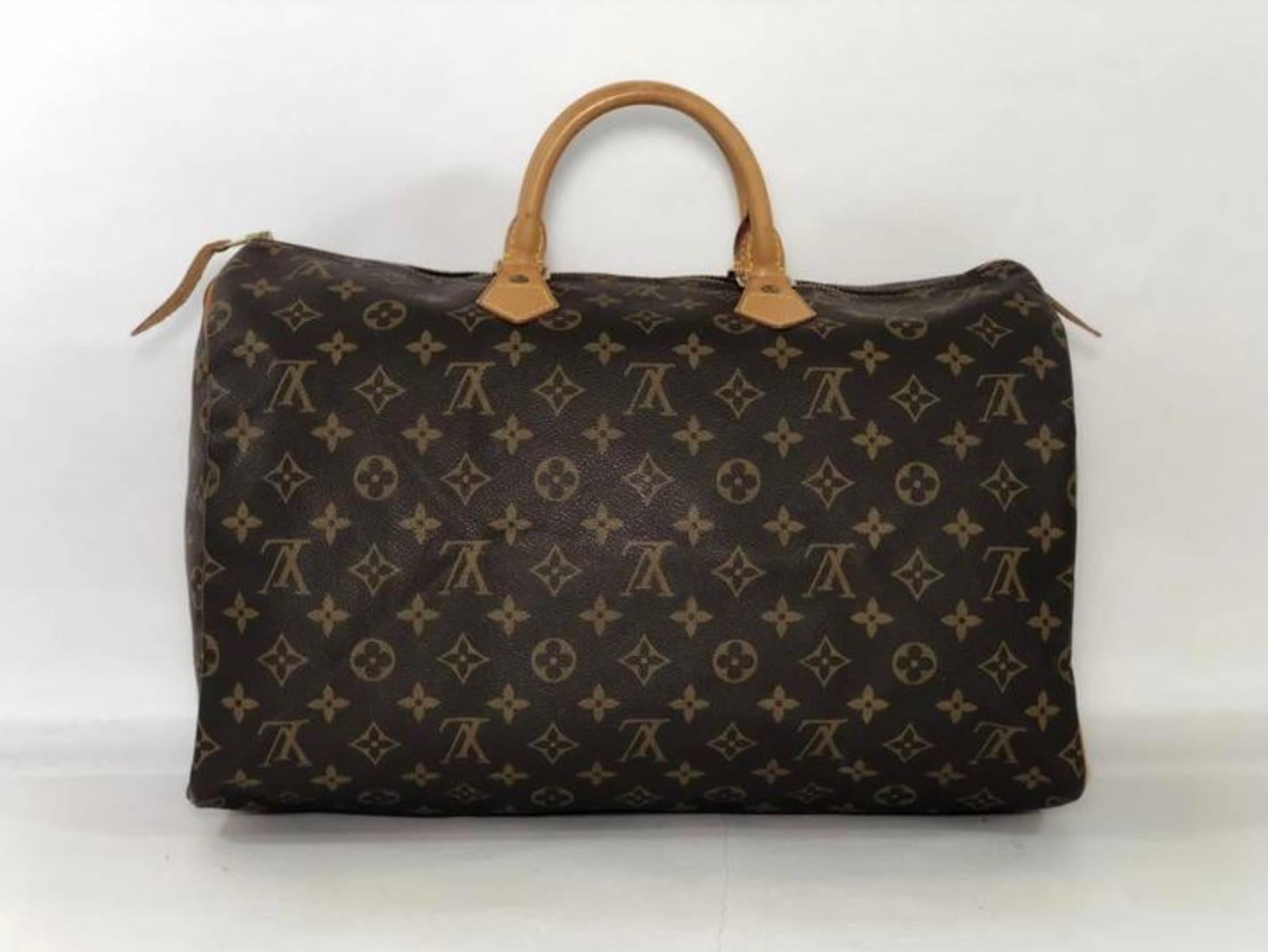 Women's or Men's Louis Vuitton Monogram Speedy 40 Satchel Handbag