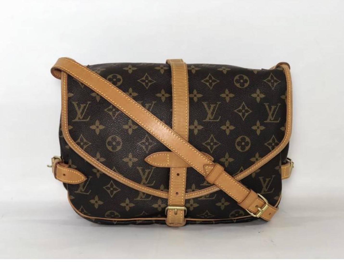 Black Louis Vuitton Monogram Saumur 30 Crossbody Handbag