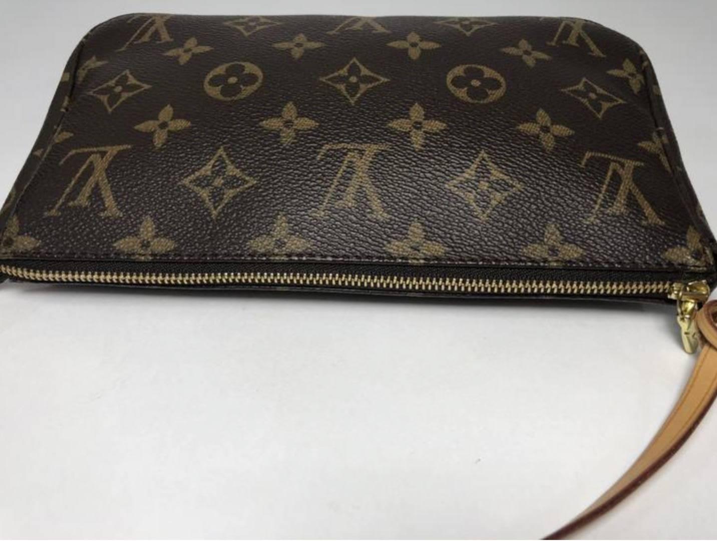Black Louis Vuitton Monogram Pochette Accessories Wristlet Handbag