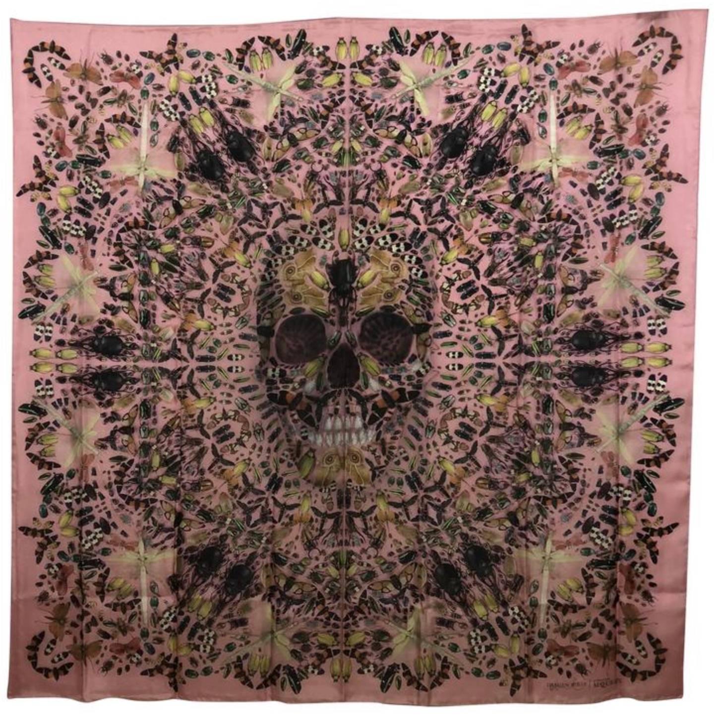 Alexander McQueen and Damien First Limited Edition Silk Judecca Skull Scarf For Sale