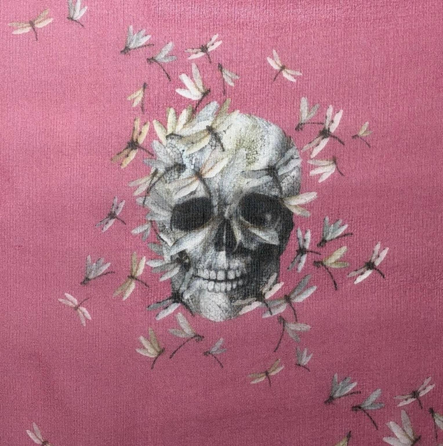 Women's or Men's Alexander McQueen Silk Chiffon Skull Scarf in Pink