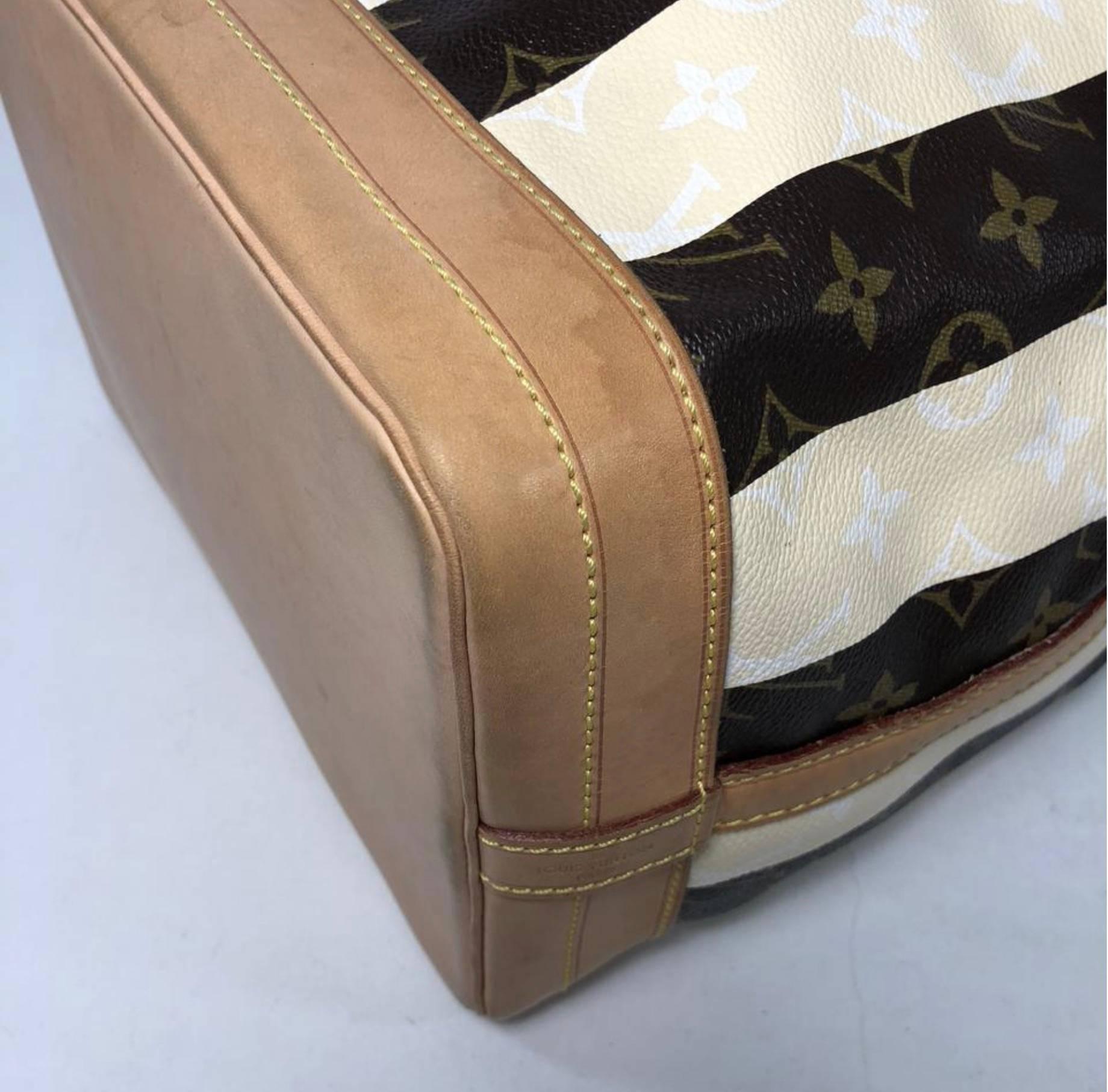 Women's or Men's Louis Vuitton Limited Edition Monogram Rayures Noe GM Drawstring Bucket Handbag