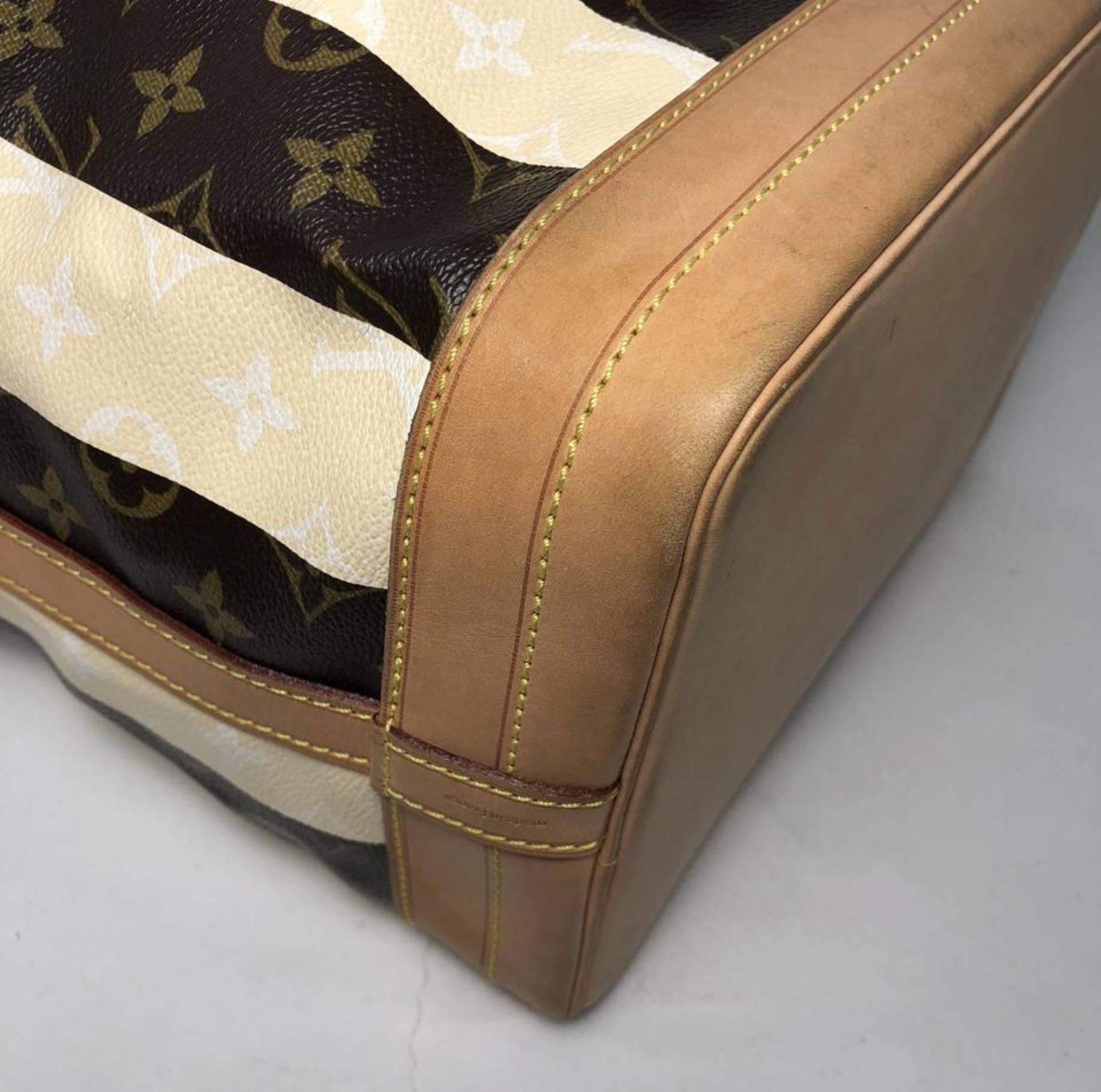 Louis Vuitton Limited Edition Monogram Rayures Noe GM Drawstring Bucket Handbag 1