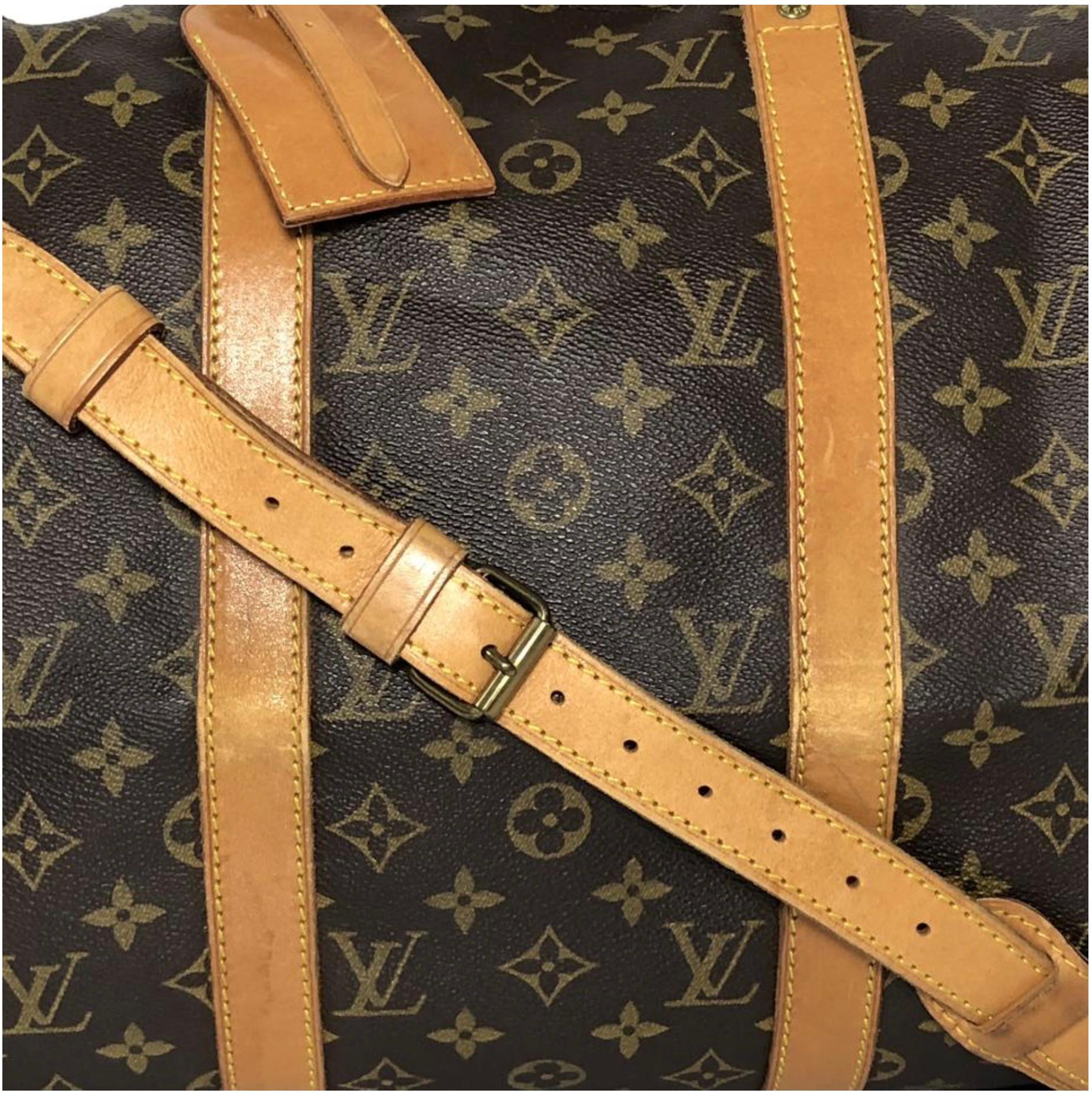 Louis Vuitton Monogram Keepall Bandoliere 50 Travel Handbag For Sale 1