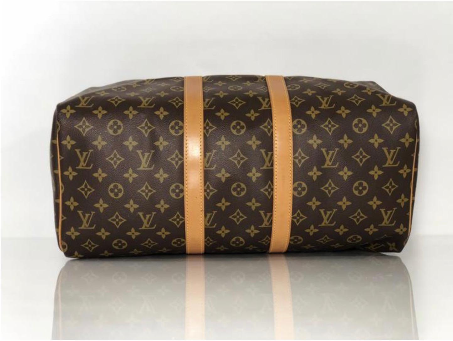 Louis Vuitton Monogram Keepall 45 Travel Handbag For Sale 1