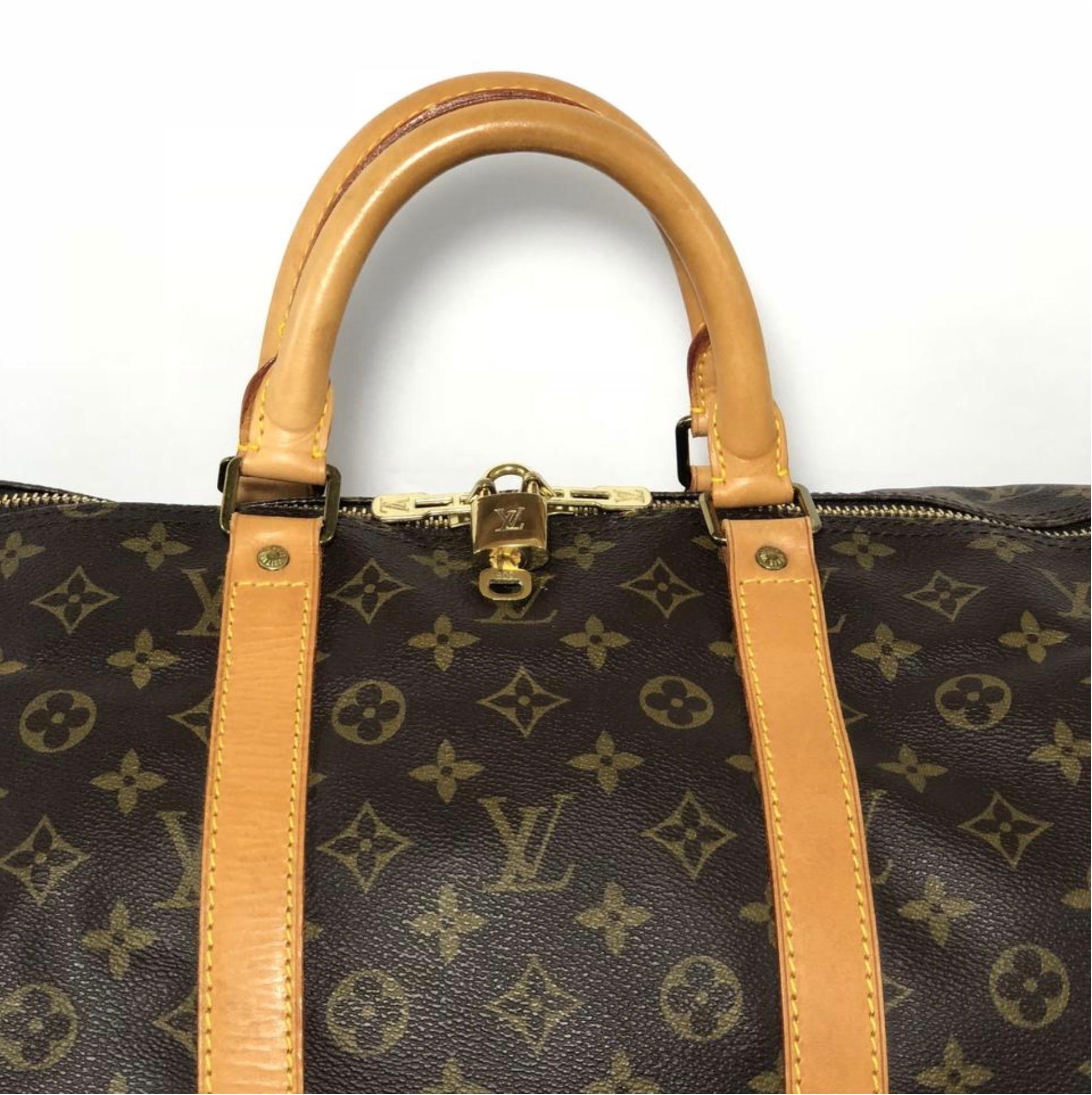 Louis Vuitton Monogram Keepall 55 Travel Handbag For Sale 1