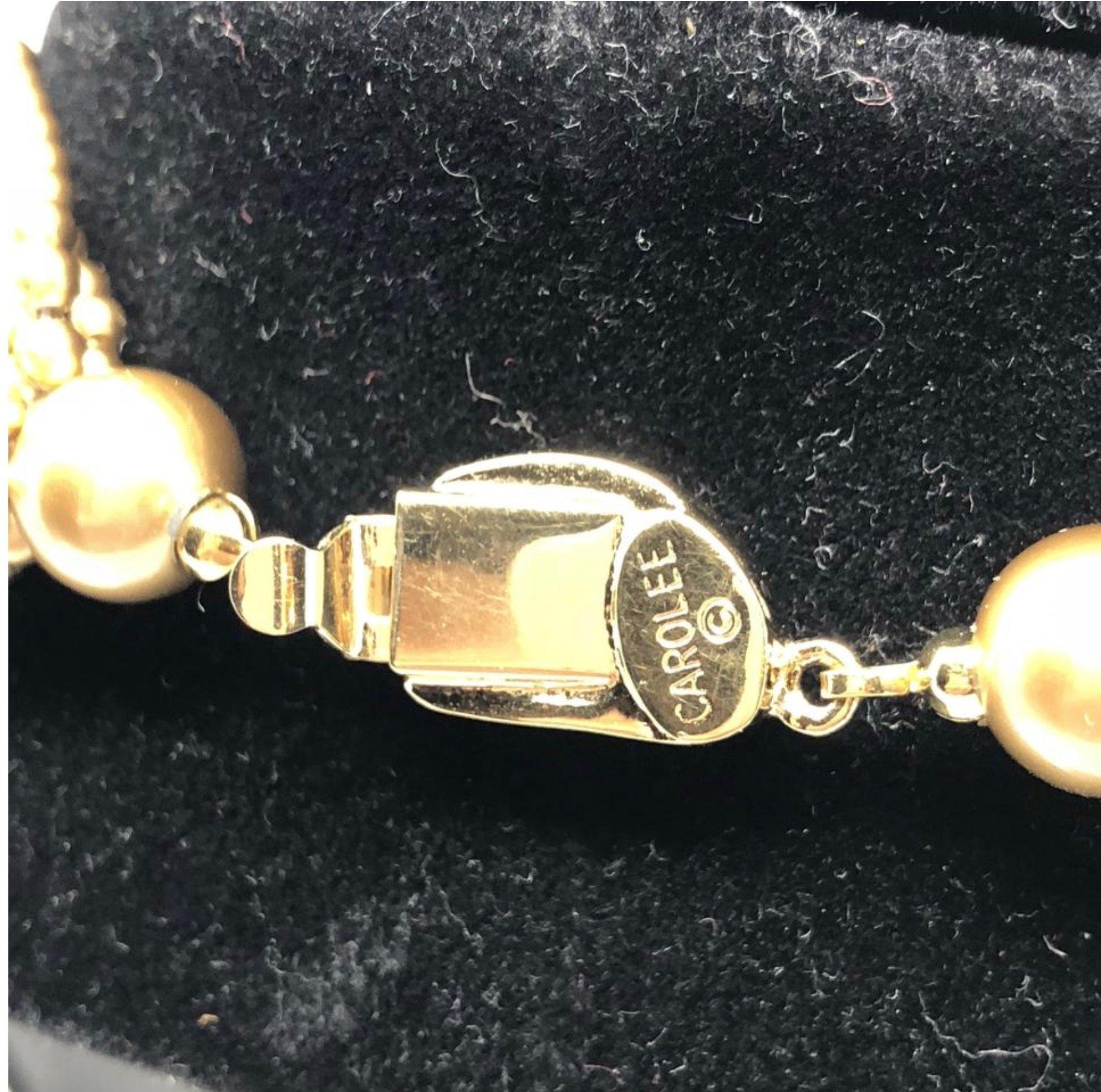 Carolee Multistrand Mini Round Gold Choker Necklace  In Excellent Condition For Sale In Saint Charles, IL