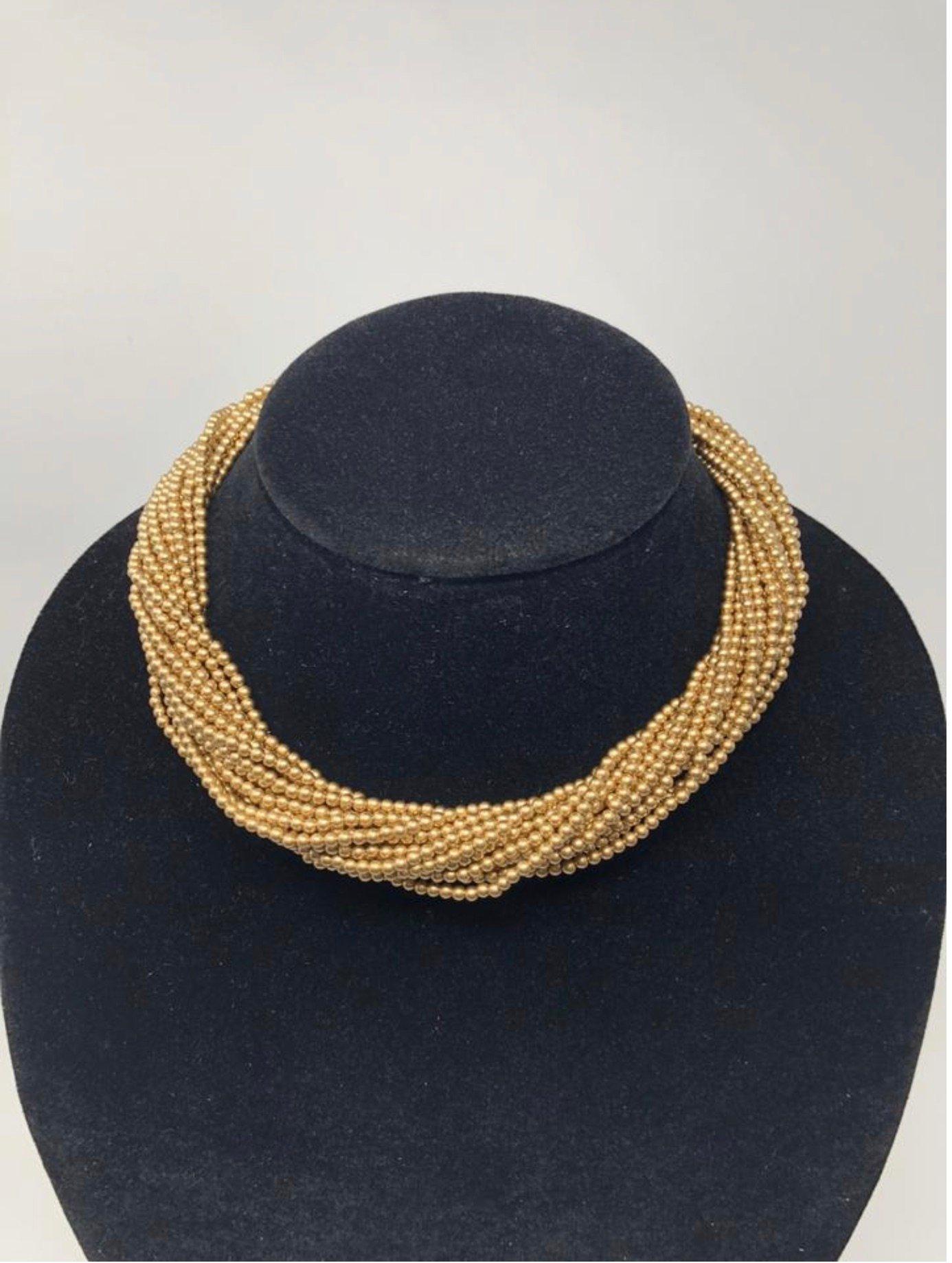 Carolee Multistrand Mini Round Gold Choker Necklace  For Sale 2