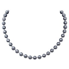  Carolee Round Faux Black Pearl Ball Necklace