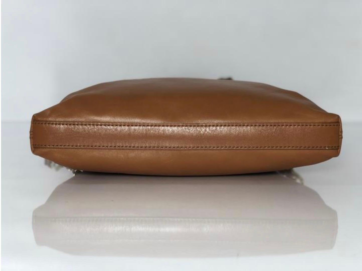 Brown Tory Burch Leather Two Way Handbag Crossbody