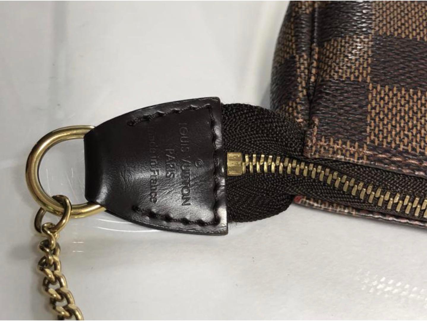 Louis Vuitton Damier Ebene Pochette Accessories Mini Wristlet For Sale 1