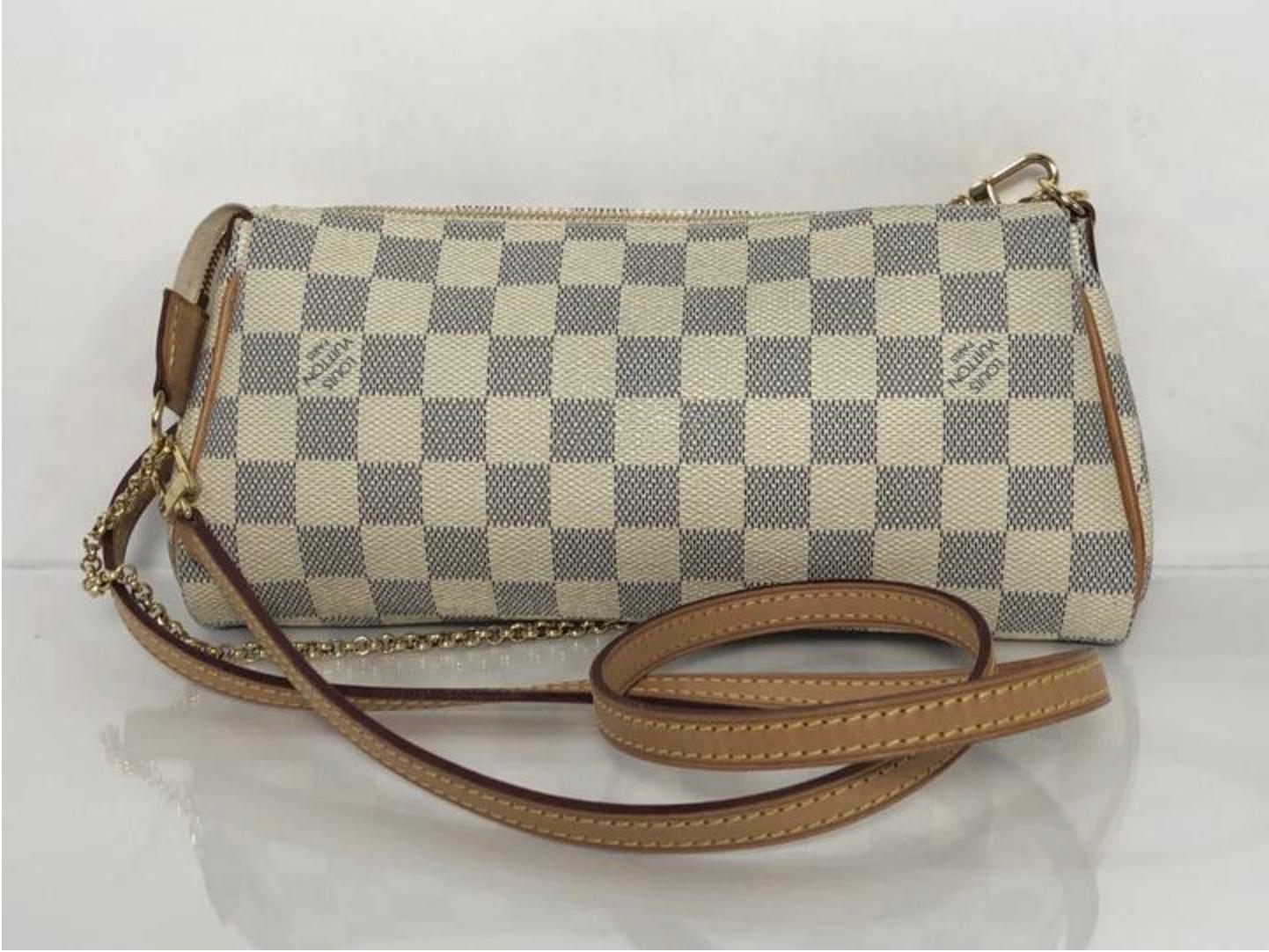 Louis Vuitton Damier Azur Eva Crossbody Shoulder Handbag In Excellent Condition In Saint Charles, IL