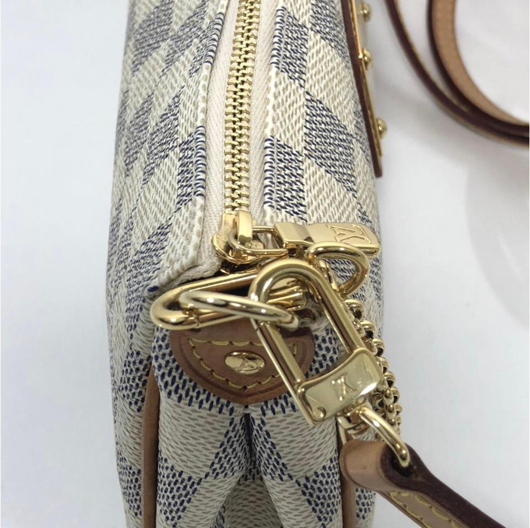 Women's or Men's Louis Vuitton Damier Azur Eva Crossbody Shoulder Handbag